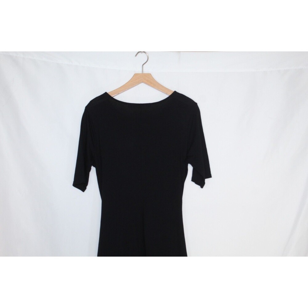 Michael Stars women's t-shirt shift dress size L black short sleeve tie hip lbd - Picture 10 of 13